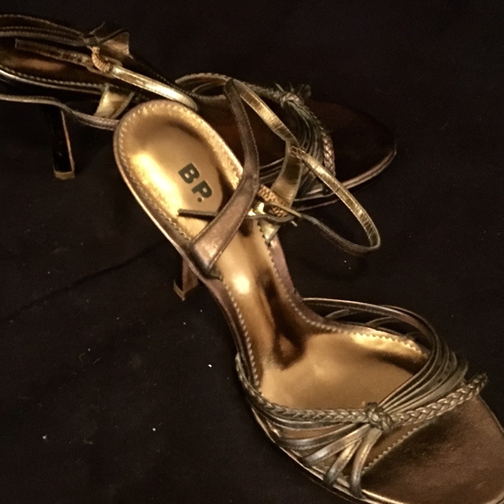 Nordstrom BP Bronze Ankle Strap Heel